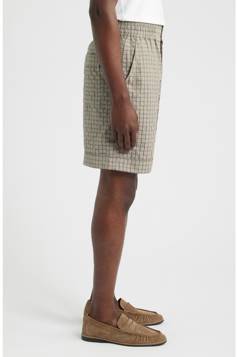 Check Elastic Waist Shorts, Alternate, color, TARMAC