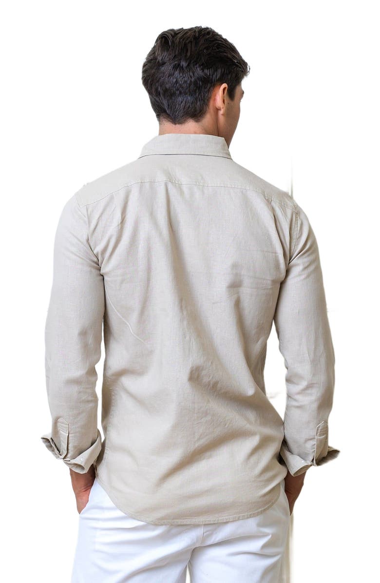 Hope & Henry Men's Linen Short Sleeve Button Down Shirt, Alternate, color, 