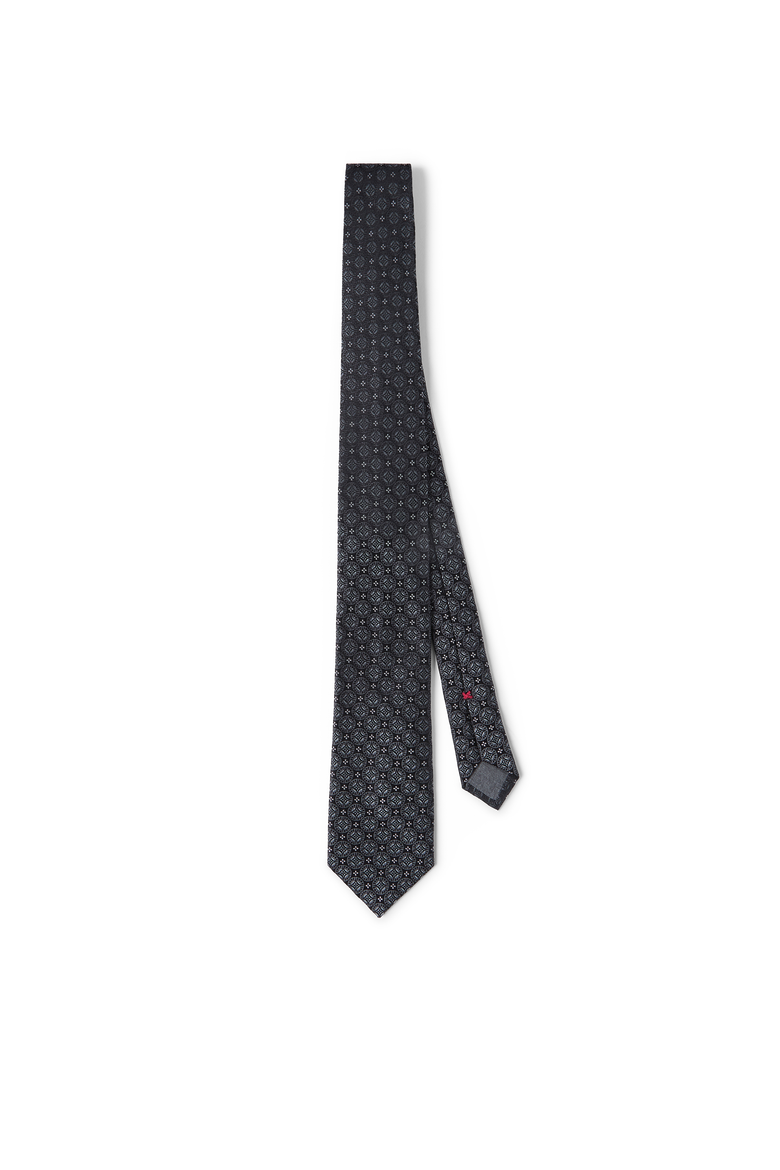 Silk tie with pattern, Main, color, Anthracite