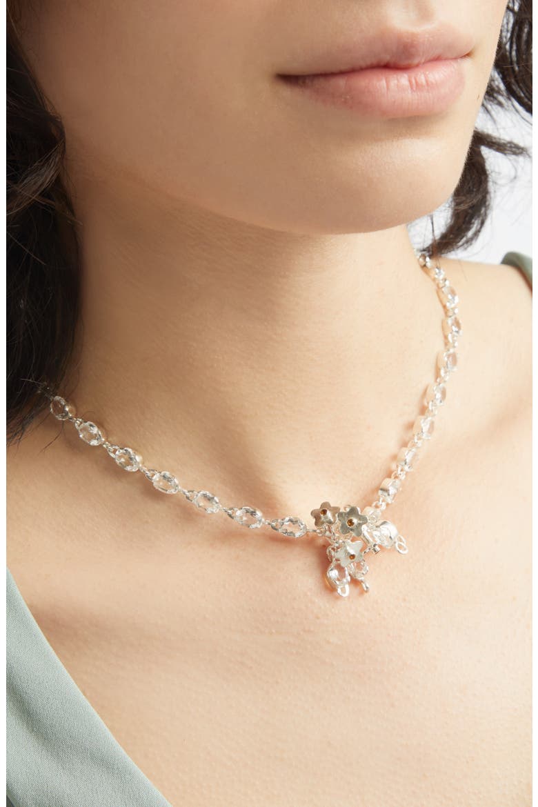 Vine Choker Necklace, Alternate, color, CLEAR QUARTZ AND CITRINE