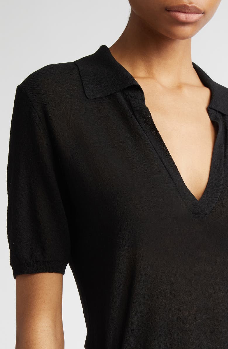 Max Mara Studio Casarsa Short Sleeve Polo Sweater, Alternate, color, 