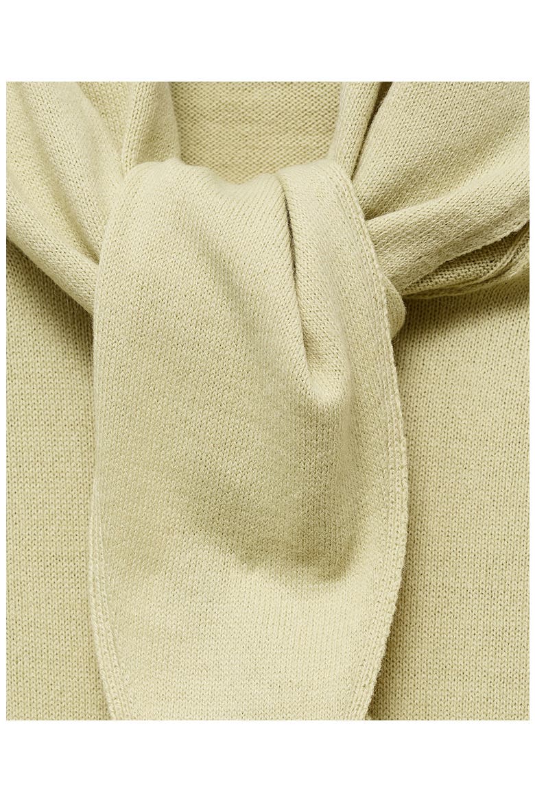 Short Sleeve Sweater with Scarf, Alternate, color, PASTEL GREEN