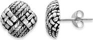 SAMUEL B. Sterling Silver Woven Design Stud Earrings