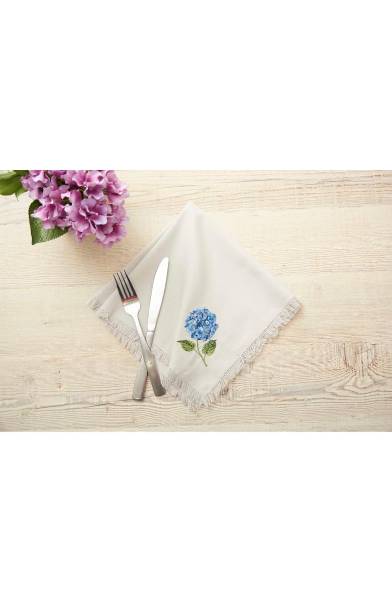 RightSide Designs Summer Hydrangea Napkins Set of 4, Alternate, color, Blue