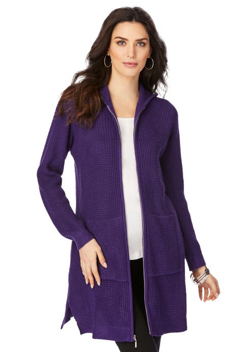 Waffle Mega Length Zip Hoodie (Plus)