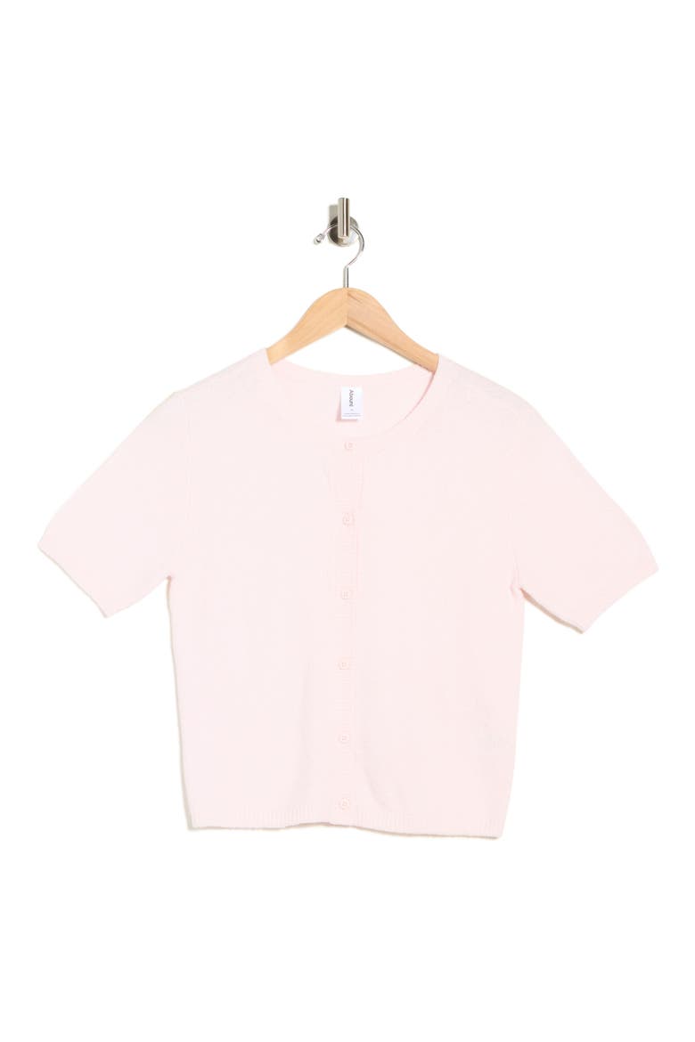 Short Sleeve Cardigan, Alternate, color, PINK PRIMROSE