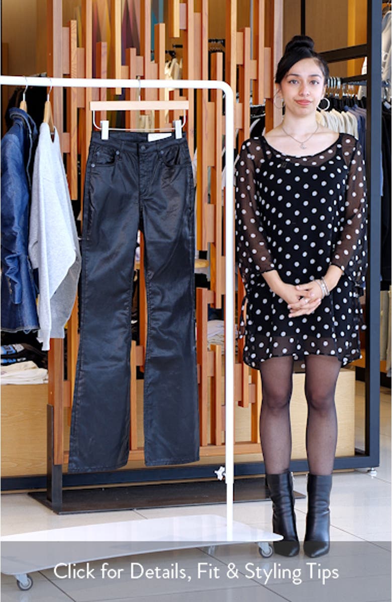 Flexi Dahlia Coated Mid Rise Flare Jeans, sales video thumbnail