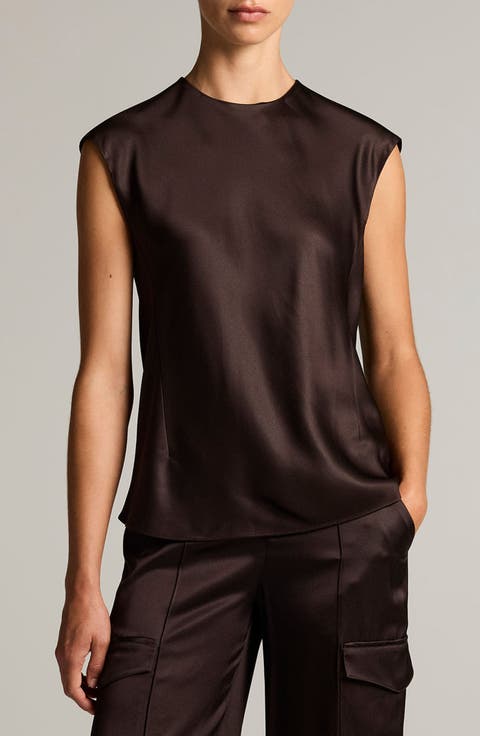 Cap Sleeve Satin Top