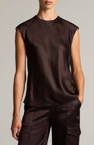 Vince Cap Sleeve Satin Top