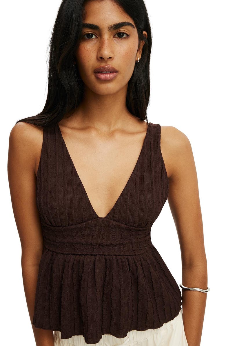 Cotton On Women's Greta Babydoll Tank, Alternate, color, Dark Oak