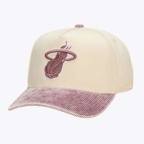 Unisex Mitchell & Ness Cream/Red Miami Heat Faded Pro Snapback Hat