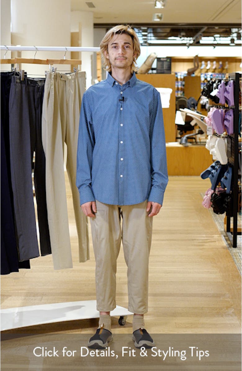 Leeward Trim Fit Neat Floral No Tuck Button-Up Shirt, sales video thumbnail