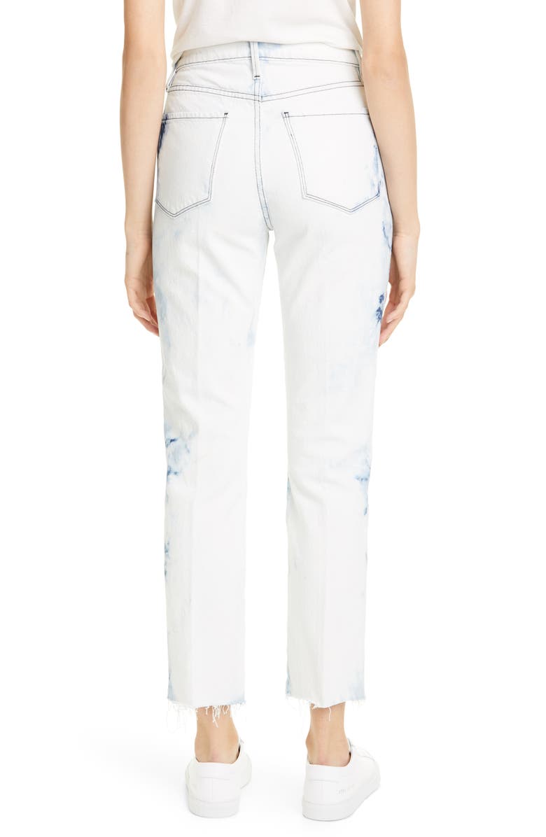 FRAME Le Sylvie High Waist Ankle Raw Hem Straight Leg Jeans, Alternate, color,