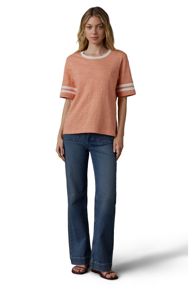 Sunwashed Varsity Organic Cotton Slub T-Shirt, Alternate, color, CANYON SUNSET