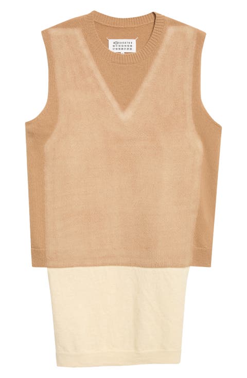Fuse Trompe L'Oeil Virgin Wool Sweater Vest