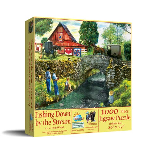 Fishing Down by the Stream 1000 piece Jigsaw Puzzle for Adults