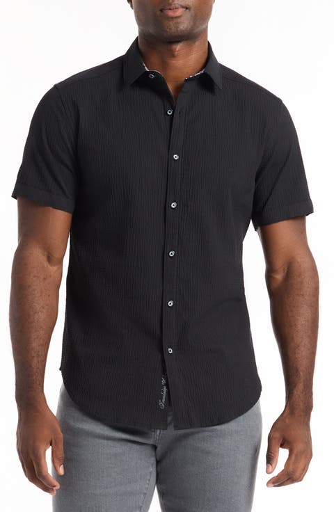 Harbor Short Sleeve Stretch Cotton Button-Up Shirt