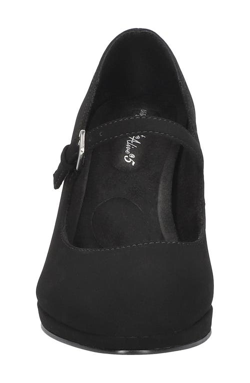 Easy Street Zest Womens Buckle Faux Suede Mary Jane Heels In Black Lamy