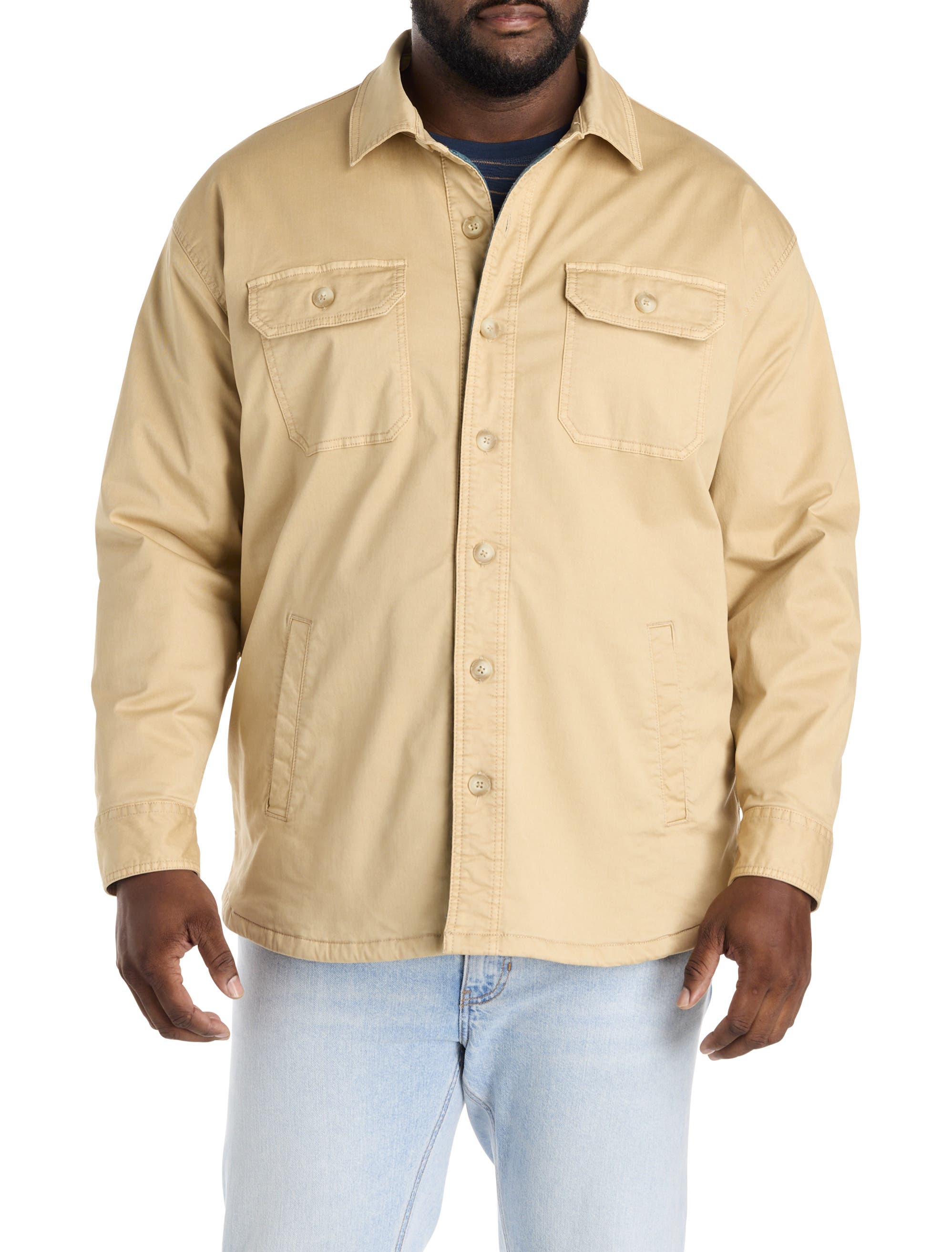 Big & Tall Button-Front Shirt Jacket - image 2
