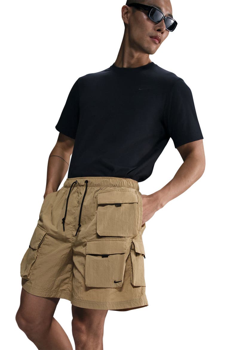 Tech Woven Cargo Shorts, Alternate, color, PARACHUTE BEIGE/ BLACK