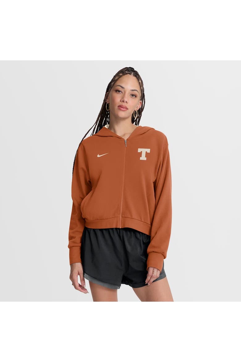 Women's Nike Texas Orange Texas Longhorns Mantra Cropped Full-Zip Hoodie, Main, color, Burnt Orange