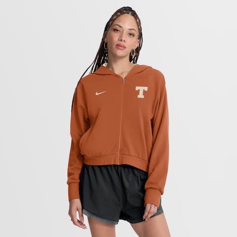 Women's Nike Texas Orange Texas Longhorns Mantra Cropped Full-Zip Hoodie