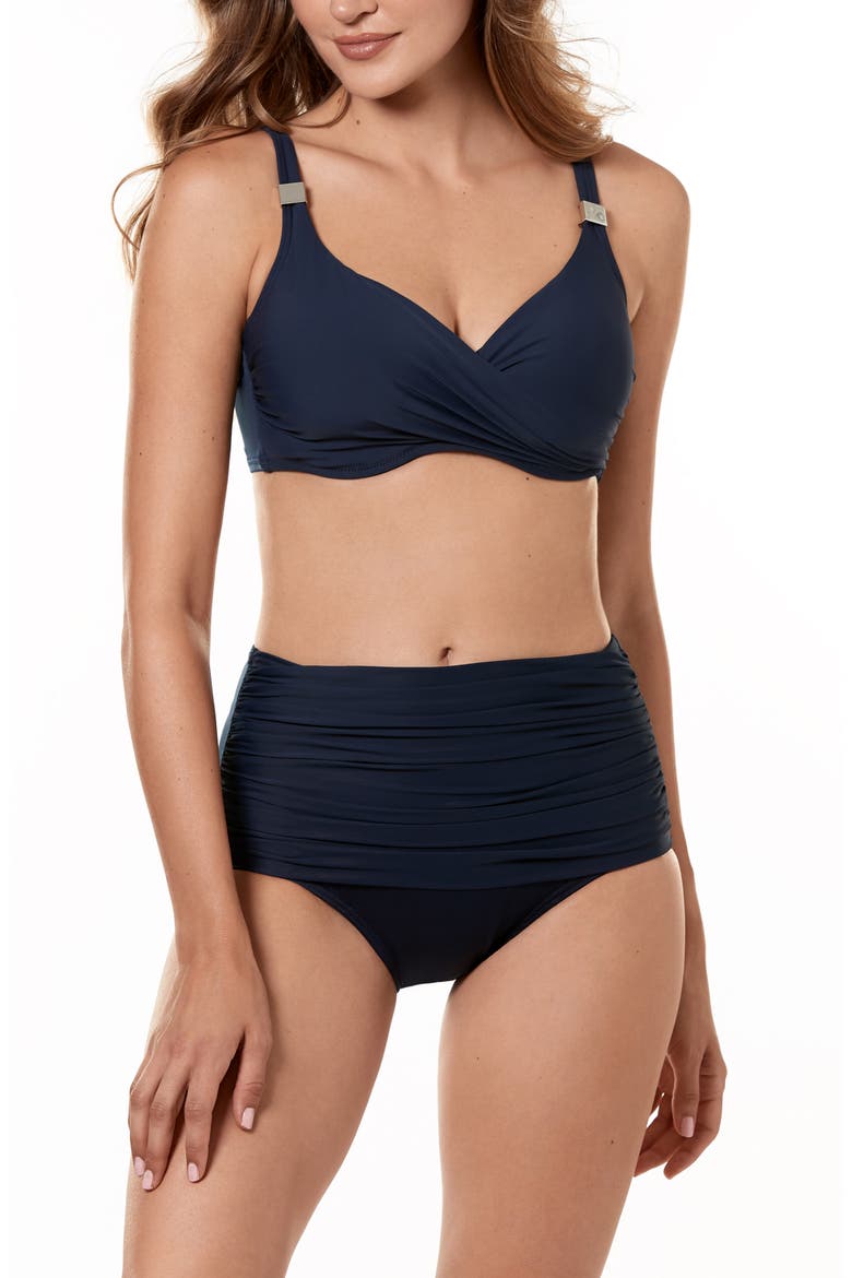 Surplice Underwire Bikini Top, Alternate, color, MDN