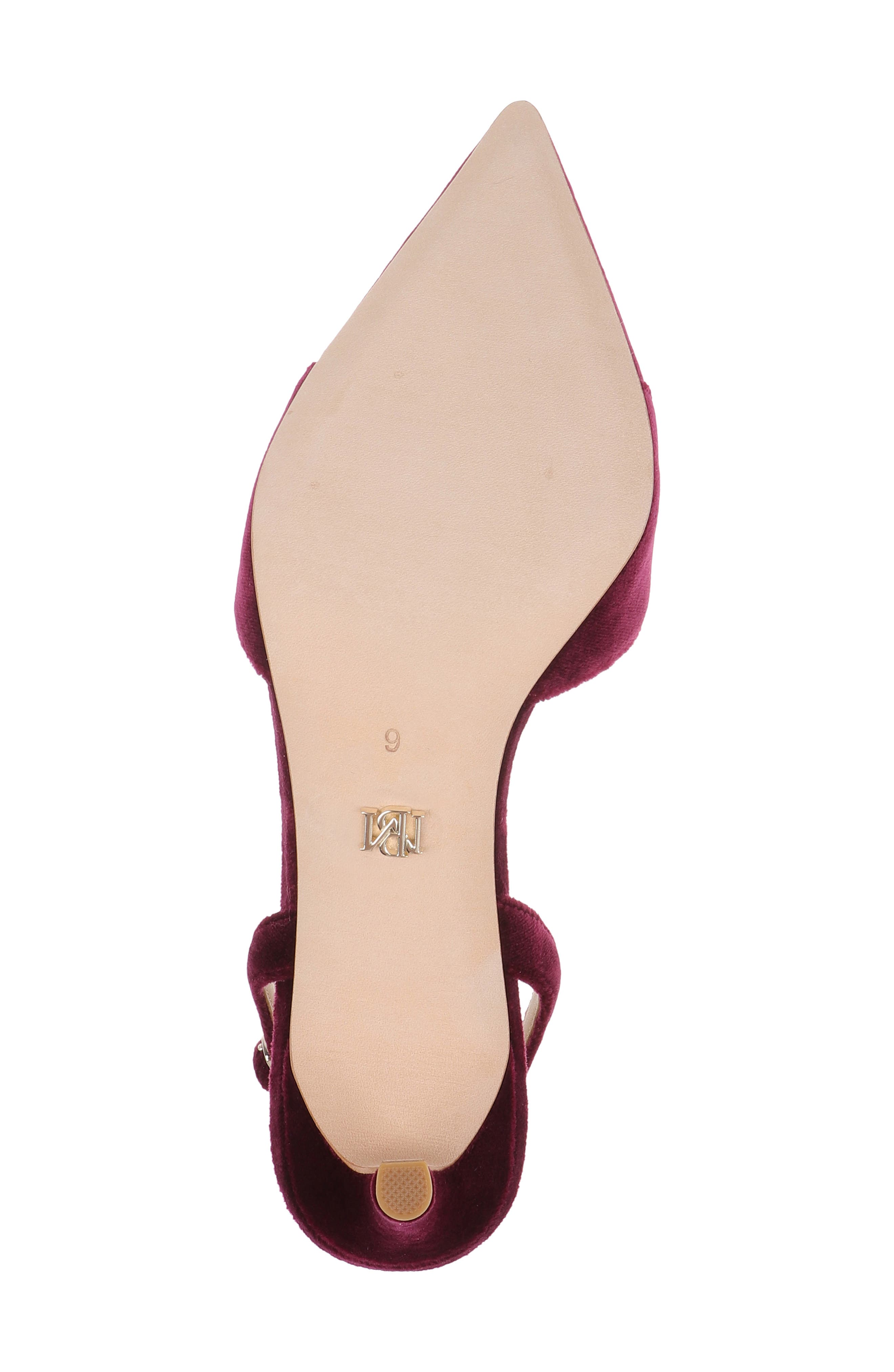 Roger Slingback Pointed Toe Pump, Alternate, color, WINE VELVET