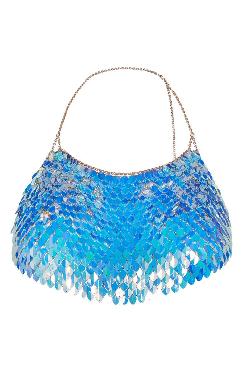 NASTY GAL Paillette Crop Halter Top, Alternate, color, 