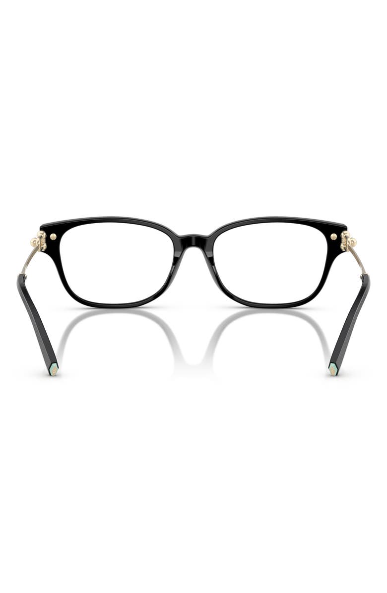 Tiffany & Co. 52mm Pillow Optical Glasses, Alternate, color, Black