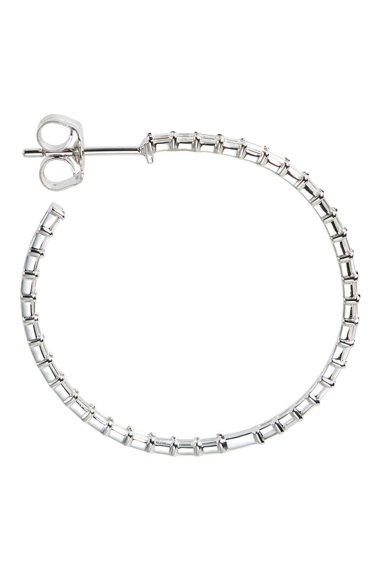 14K Gold Diamond Inside Out Hoop Earrings, Alternate, color, WHITE GOLD