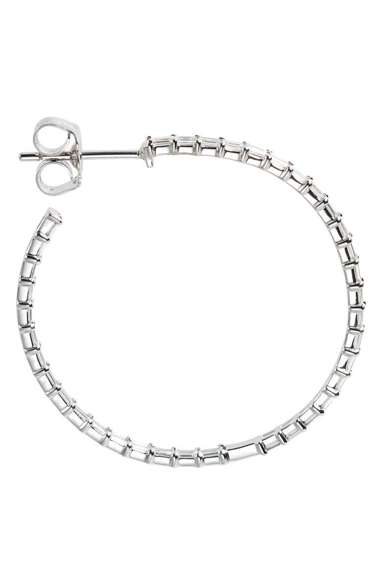 LANA 14K Gold Diamond Inside Out Hoop Earrings, Alternate, color, White Gold