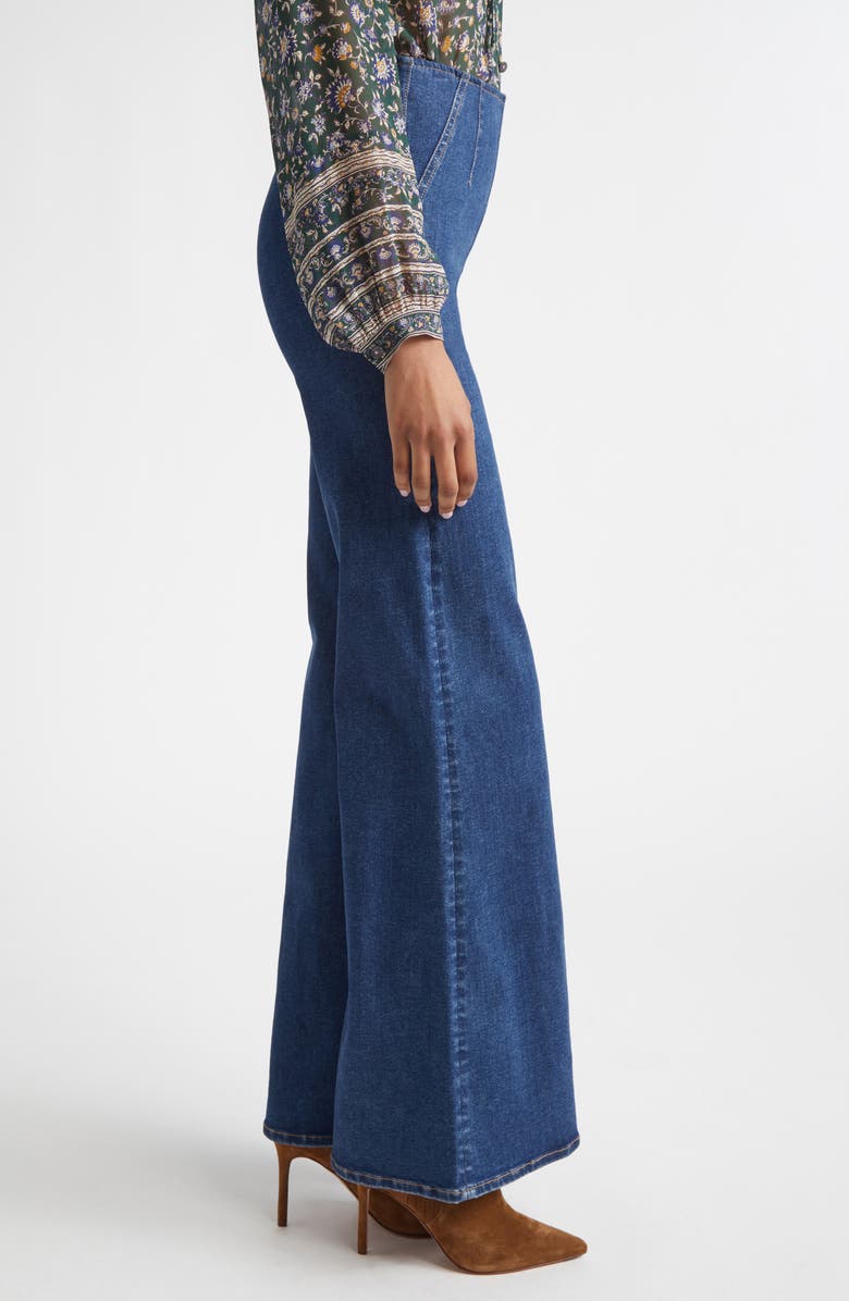 Veronica Beard Joplin Off-Duty High Waist Flare Jeans, Alternate, color, Bright Blue