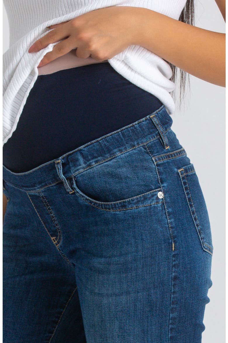 Over the Bump Wide Leg Maternity Dad Jeans, Alternate, color, BLUE