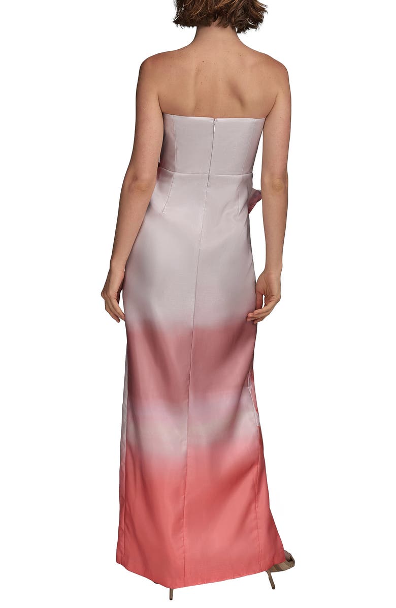 Donna Karan New York Placed Floral Strapless Column Gown, Alternate, color, Spring Mel