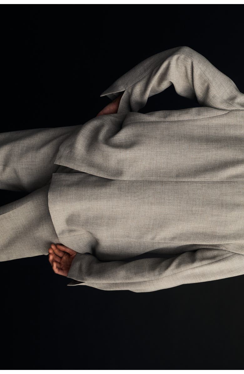 H&M Lapelless Blazer, Alternate, color, Beige