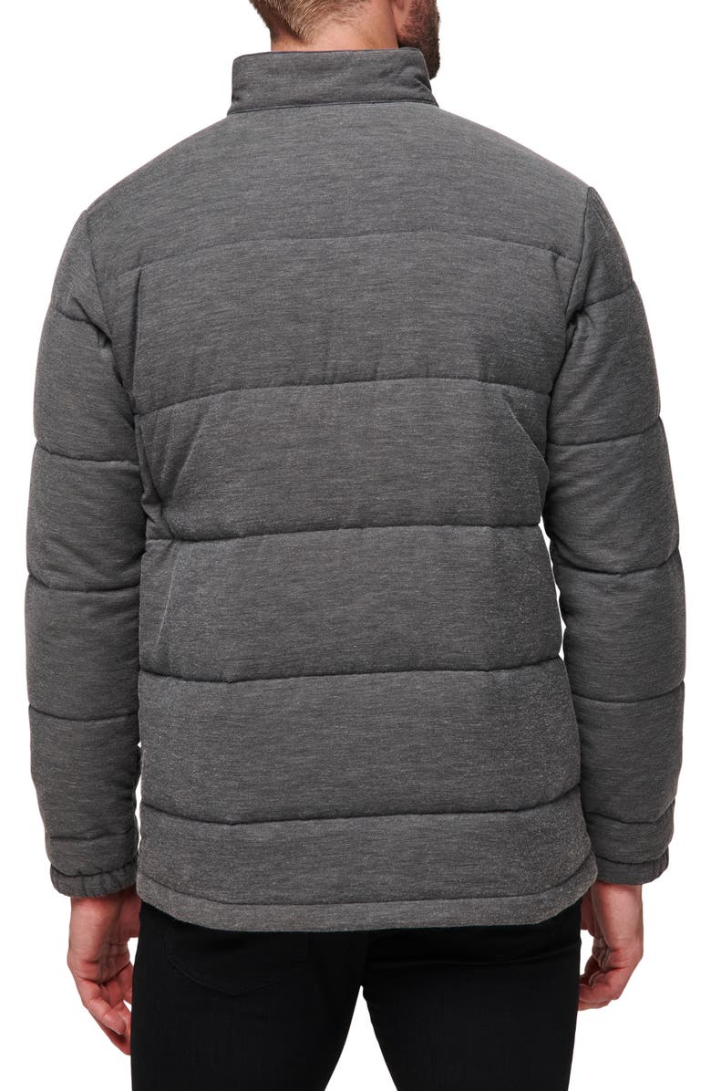 TravisMathew Climate Drop Quilted Jacket, Alternate, color, Heather Black