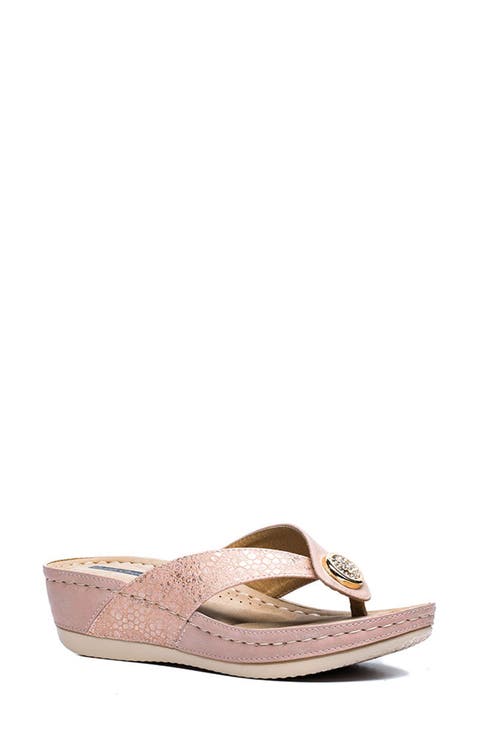 Dafni Snakeskin Embossed Wedge Sandal (Women)