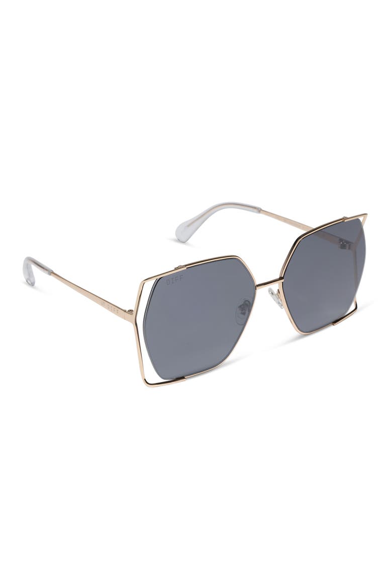 61mm Dawn Geometric Sunglasses, Alternate, color, GOLD GREY SILVER FLASH