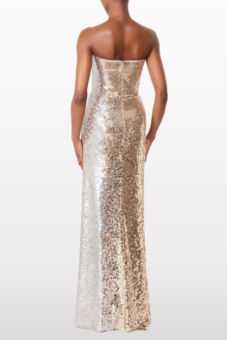 Caron Sequin-Embellished Strapless Maxi Dress, Alternate, color, Cashmere