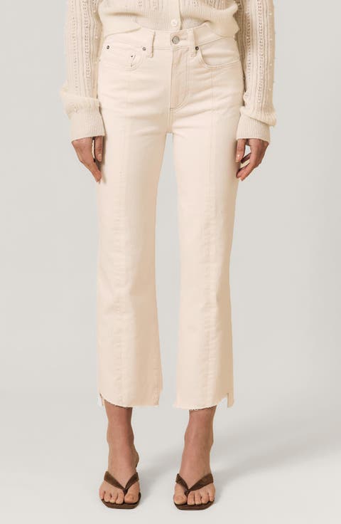 Reworked '90s Raw Step Hem Ankle Straight Leg Jeans (Bone)