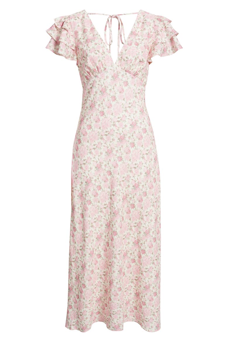 Vienna Floral Flutter Sleeve Maxi Dress, Alternate, color, IVORY FLORAL