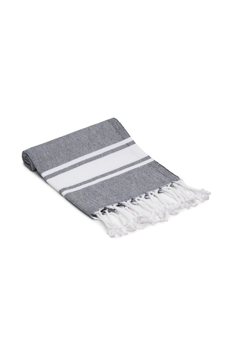 Oliviera Home Mono Stripe Turkish Cotton Hand & Kitchen Towel Bundle, Alternate, color, Black