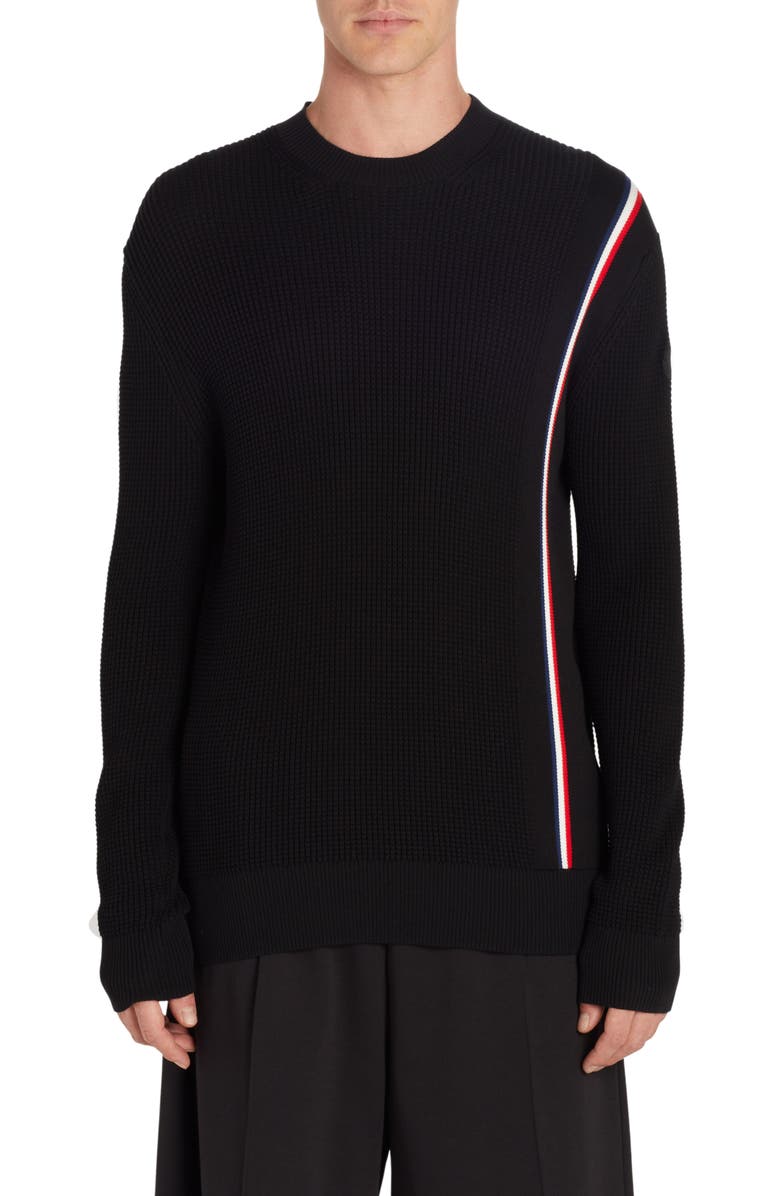 Moncler Stripe Waffle Knit Sweater, Main, color,
