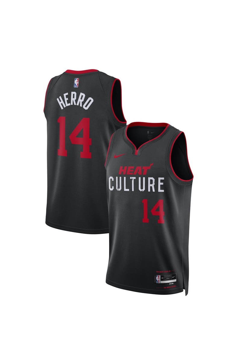 Nike Unisex Nike Tyler Herro Black Miami Heat 2023/24 Swingman Jersey - City Edition, Main, color, 