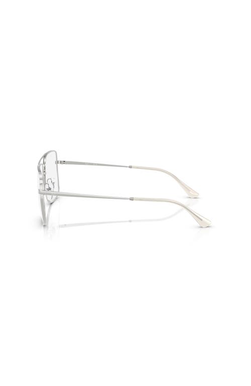 Ray Ban Ray-ban 56mm Square Optical Glasses In Silver