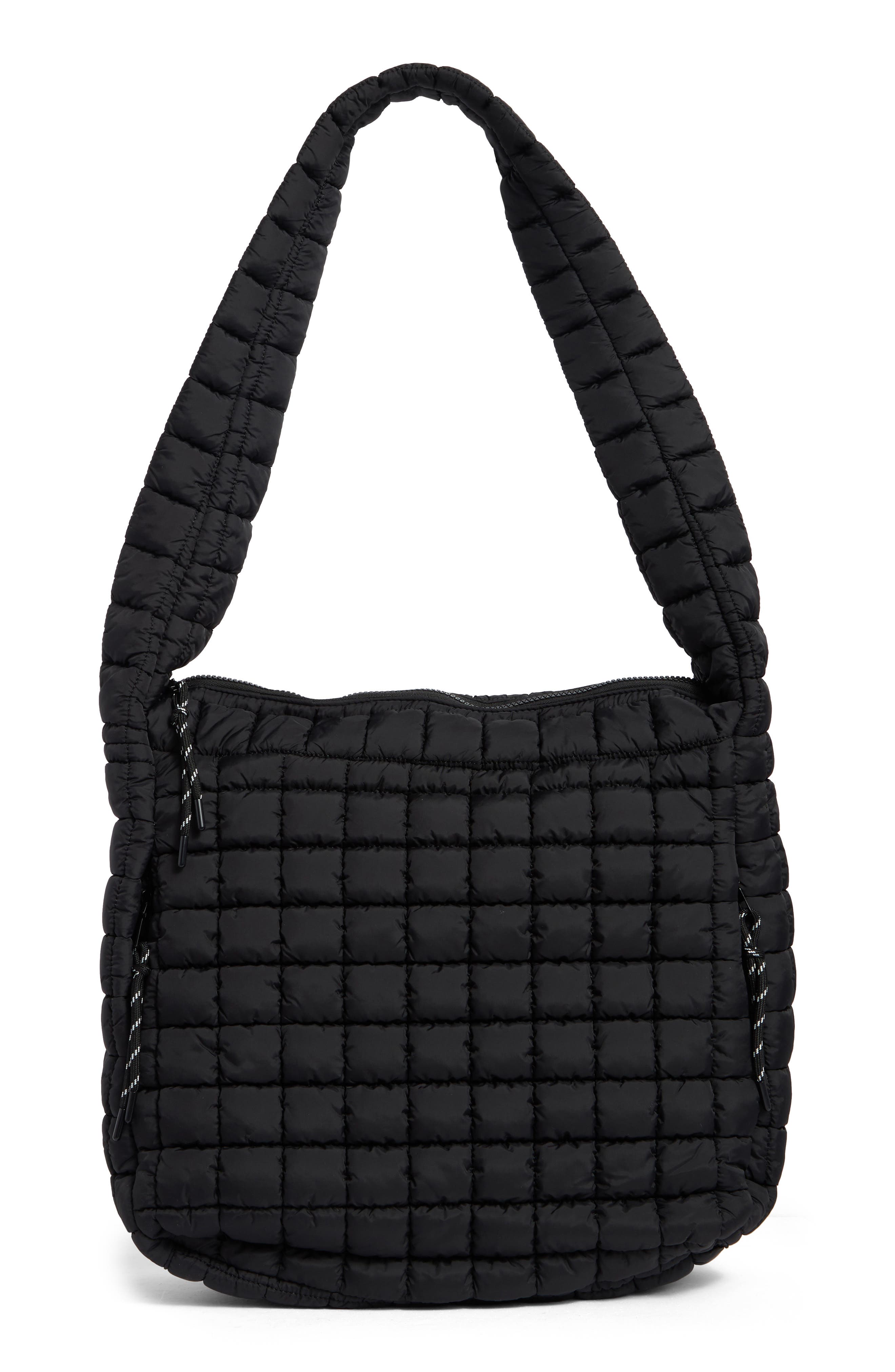 URBAN EXPRESSIONS HANDBAGS Oversize Square Quilt Nylon Hobo Bag