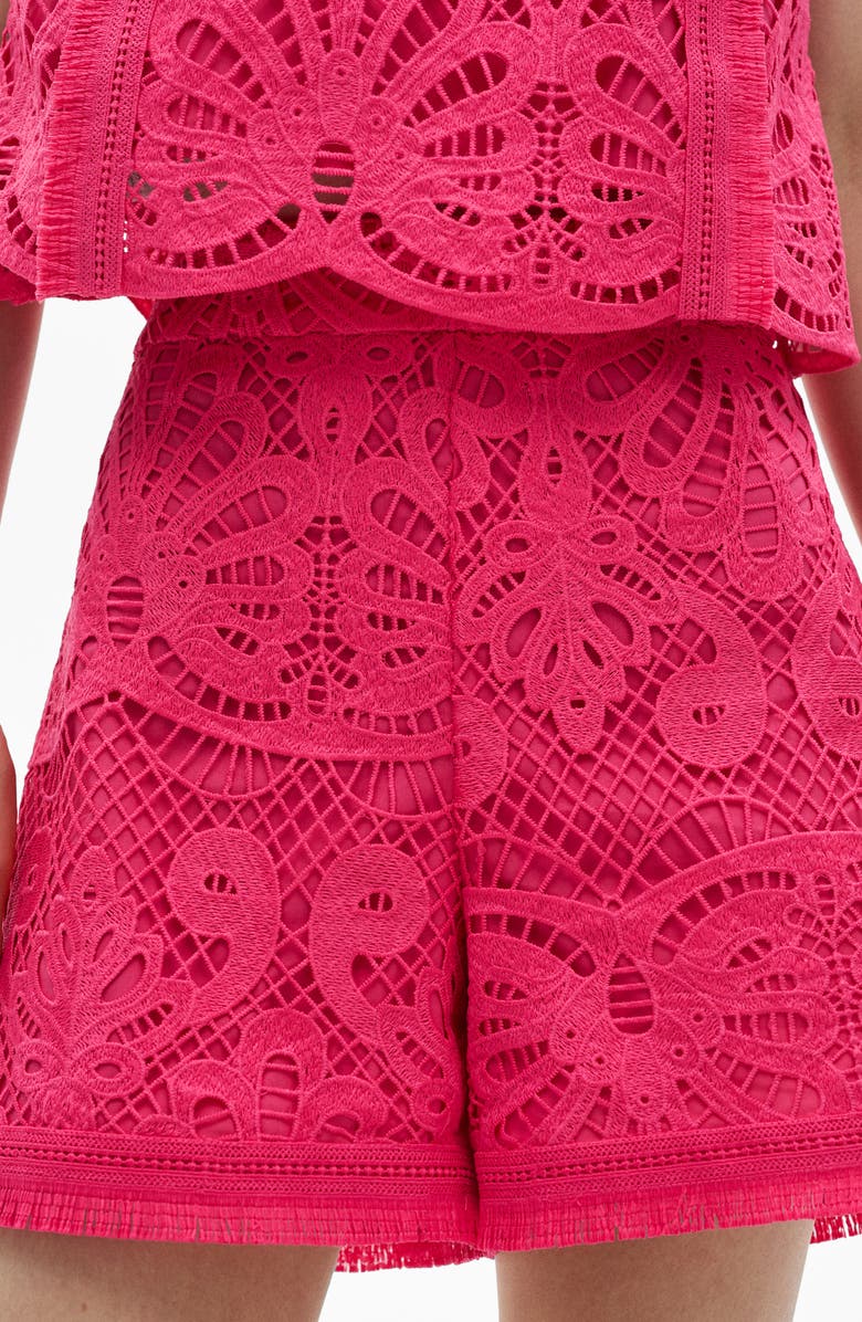 MANGO Fringe Trim Shorts, Alternate, color, 