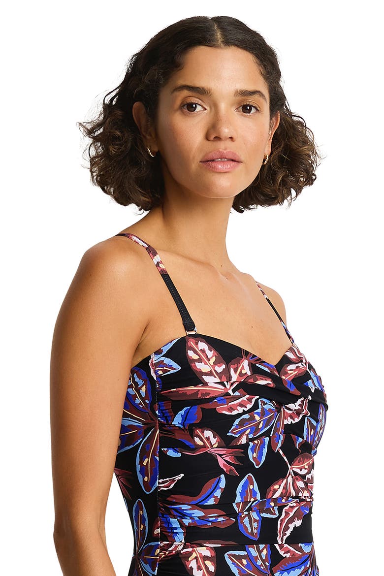 Twist One Piece Swimsuit, Alternate, color, BLACK