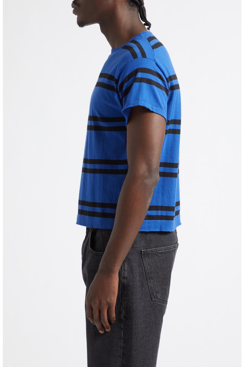 Ultimo Stripe Cotton & Cashmere T-Shirt, Alternate, color, BLUE/ BLACK